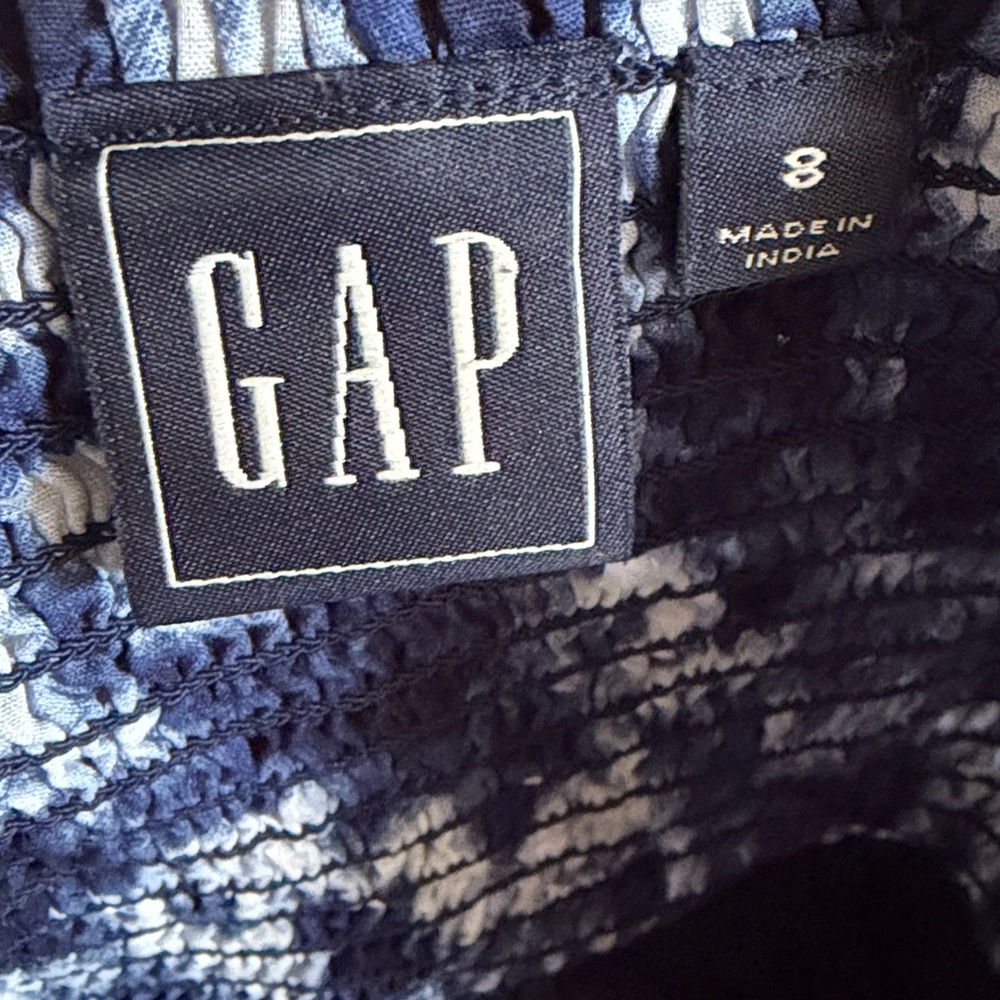 Gap navy tie dye midi dress cotton size 8 - Picture 6 of 6